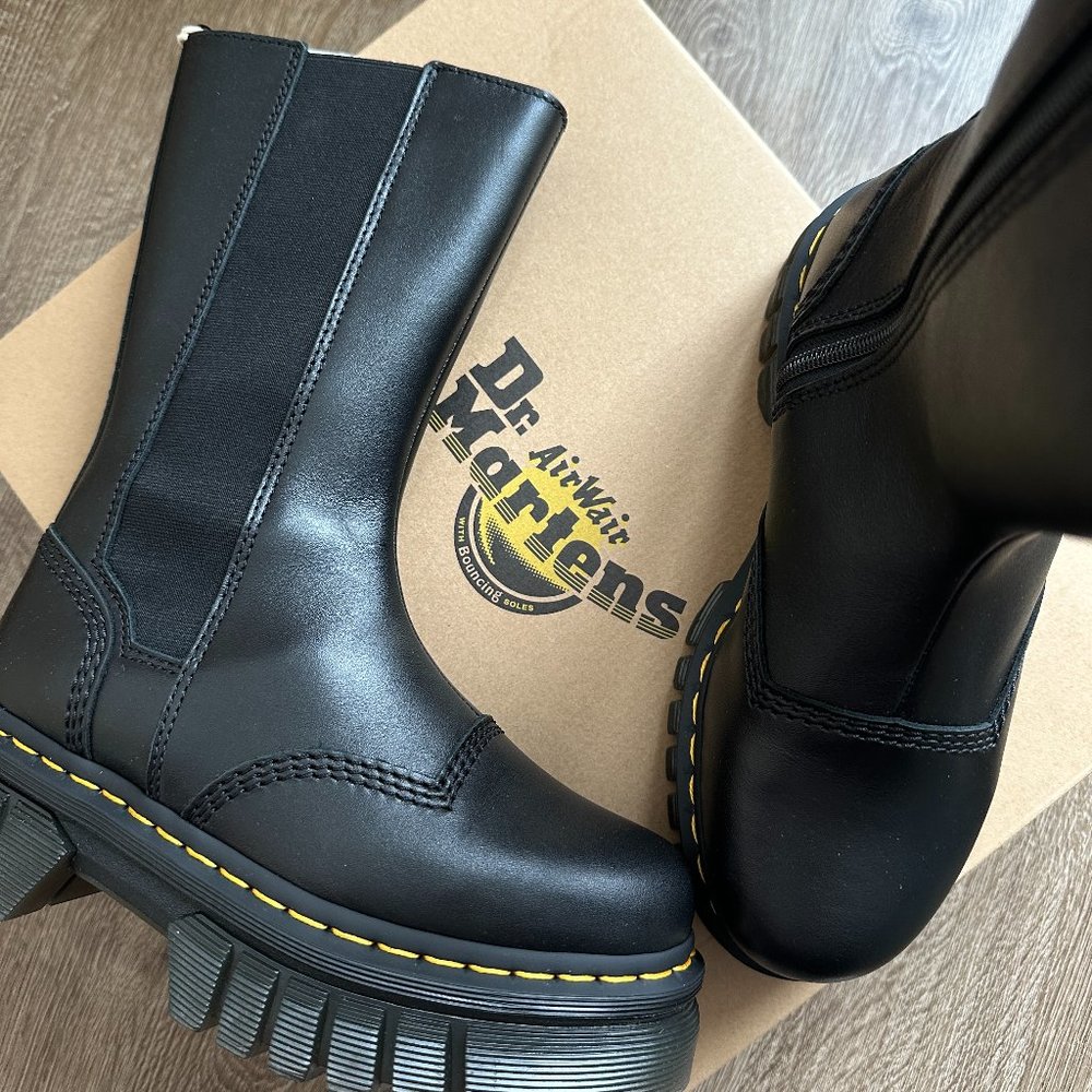 Dr. Martens Audrick Tall Nappa Leather Platform Chelsea Boots | NEW IN BOX